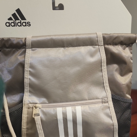 Adidas Metallic Gray Drawstring Backpack - Picture 6 of 6